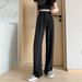 Women's High-Waisted Trousers – Slim Fit Office Pants With Flowy Hem (S-5XL, 4 Colors, Wrinkle-Free Polyester)_viptrois.com
