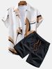 Men's Casual Loose Short Sleeved Shirt Shorts Hawaiian Suit Summer Hot Selling 3D Printing_viptrois.com