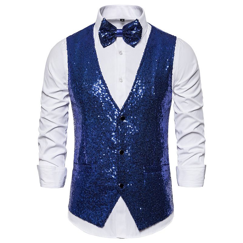 Men's Stage Costumes, Sequins, Vests, Photography Studios, Hosts, Singers, Emcees, Vests_viptrois.com