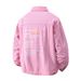 Men's Clothing Ripped Printed Denim Jacket Men's 2025 Autumn New Pink Shirt Top Trendy Letter Lapel Men's Jacket_viptrois.com