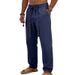 Men's Retro Linen Straight Leg Trousers Loose Woven Summer Bottoms Source_viptrois.com