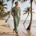 Men's Linen Beach Shirt & Shorts Set Summer Casual Short Sleeve Suit_viptrois.com
