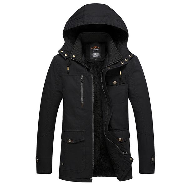 Men's Vintage Workwear Jacket – Heavyweight Fleece-Lined Winter Coat With Water-Repellent Finish (Black/Khaki/Army Green)_viptrois.com