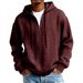 Cross-Border European And American New Heavyweight Trend Jacquard Long Sleeve Hooded Sweatshirt Solid Color Loose Fit_viptrois.com