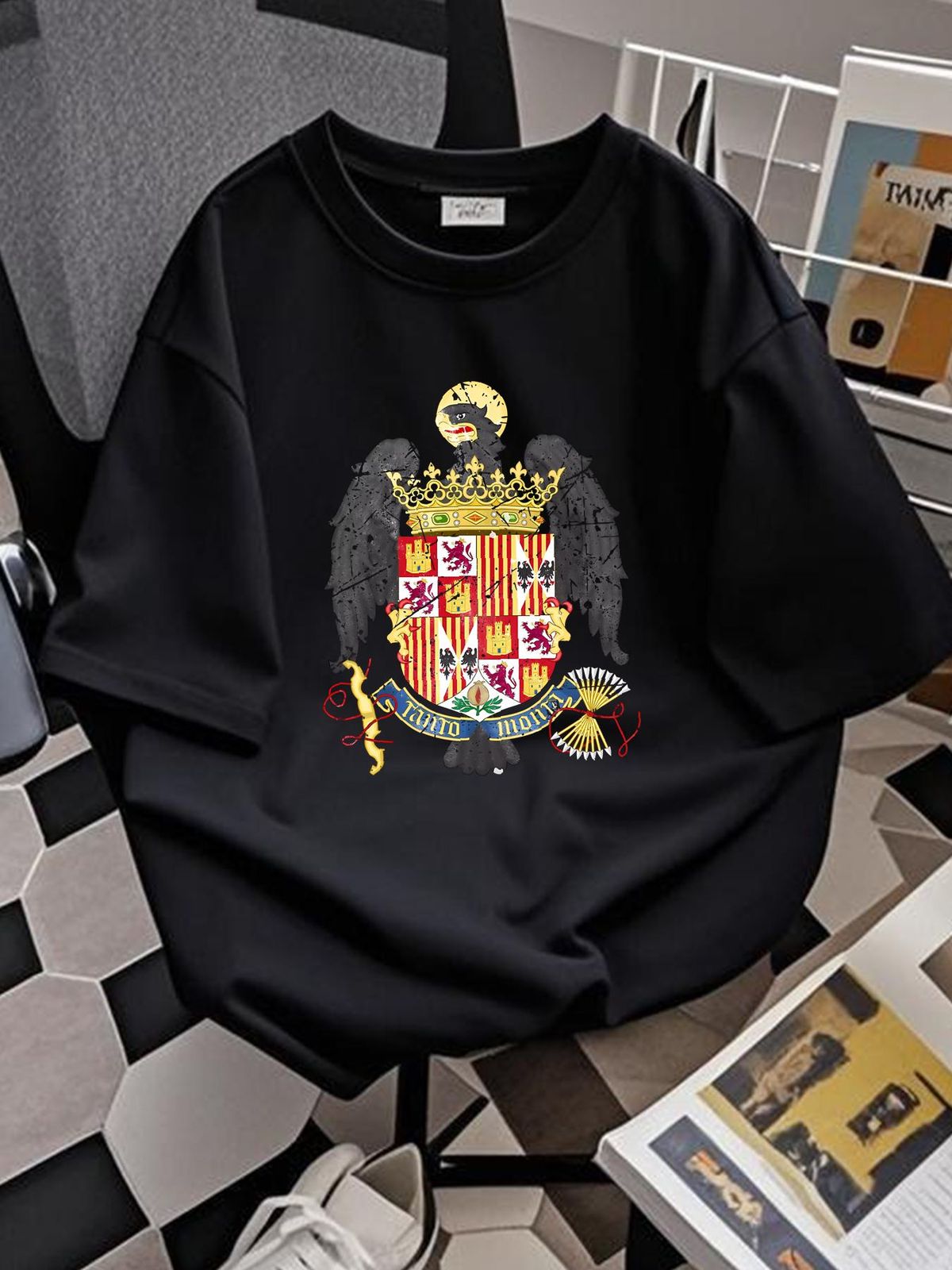 Spanish Empire T Shirt Top For Everyday Wear Homme Comfortable Casual Summer Breathable Versatile Fashion Streetwear Stretched Soft Slightly_viptrois.com
