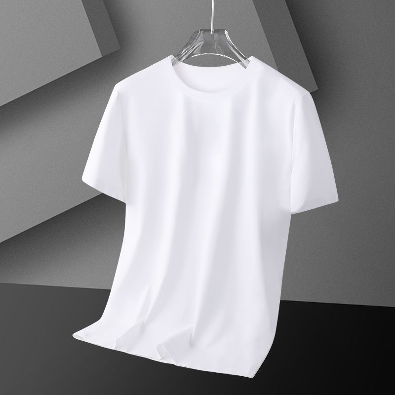 Men's Clothing Thin Large Size Short Sleeve Loose Fat Men's Clothing Letter Print Half Sleeve T Shirt Top Clothes_viptrois.com