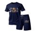 Men's Halloween Short Sleeve Fashion Casual Suit Trendy Set T-Shirt And Mesh Shorts Plant Pattern Comfortable Streetwear_viptrois.com