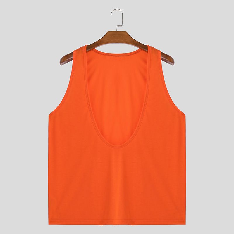 Men's Clothing Large V Neck T Shirt Solid Color Thin Casual Sweat Shirt Sleeveless Breathable Waistcoat Sports Vest_viptrois.com