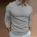 Men's Autumn Stretch Zip-Up Polo Shirt With Stand Collar - Breathable & Comfortable For Gym, Workout & Casual Wear_viptrois.com