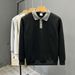 Men's Relaxed Knit Polo Sweater – Stylish Long Sleeve Layering Piece For Casual & Streetwear Looks_viptrois.com