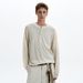 Men's Plus Size Zebra Stripe Knit Sweater – Oversized Pullover With Asymmetric Pattern (Gray/Beige)_viptrois.com