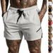 Men's Quick Drying Mesh Fitness Shorts Gym Sports Casual Three Quarter Length Breathable Shorts_viptrois.com
