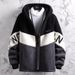 Plus Size Men's Fleece Jacket – Oversized Sherpa Hooded Coat (Black/Grey, British Style, Loose Fit, Sizes M-8XL, Machine Washable)_viptrois.com