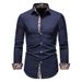 Men's Floral Dress Slim Casual Paisley Print Long Sleeve Button Shirt A215_viptrois.com
