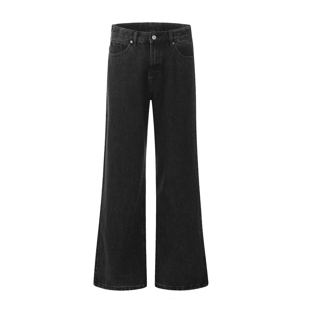 American Style Washed Vintage Flared Jeans Men's Street Fashion Brand Ins Loose Simple Dad Wide Leg Long Pants_viptrois.com
