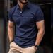 2025d Trendy Sports Casual Men's Plus Size Summer Thin Solid Color Short Sleeve_viptrois.com
