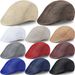 Comfortable Spring And Autumn Breathable Linen Beret Sun Hollow Solid Color Unisex Forward Hat_viptrois.com