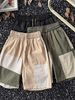 Men's Clothing Summer Thin Stitching Overalls Shorts Men's Straight Casual Trendy Sports Wear Teenagers_viptrois.com
