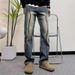 Men's Gradient Washed Jeans Straight Leg Casual Pants Retro Trendy Versatile Spring Autumn New Style_viptrois.com