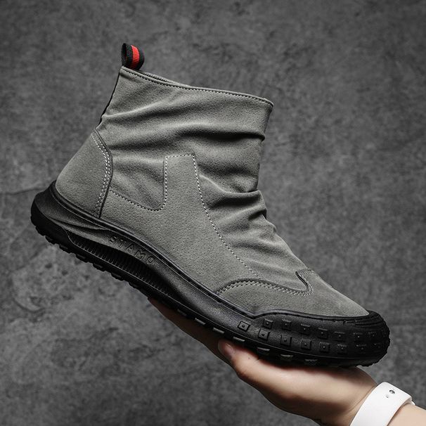 Martin Boots 2023 Autumn New High Top Ohi Surface Casual Trend Black Dirt-Resistant Work Shoes Non-Slip Men's Leather_viptrois.com