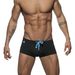 UXH Men's Pocket Print Boxer Swim Trunks Simple Fashion Rainbow Small Label Beach Vacation Shorts_viptrois.com