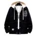 Men's Clothing Youth And Middle School Student Style Hooded Denim Jacket With Unique Letter Print Stylish Autumn Top For Men_viptrois.com