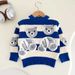 Warm Kids Winter Sweater Set - Thick Long Sleeve Round Neck Pullover For Boys & Girls - Cozy Casual Outfit (Blue, Black)_viptrois.com