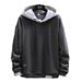 Men's Hooded Sweatshirt With Fake Two-Piece Design, Loose Fit, Casual Streetwear For Teens And Young Adults_viptrois.com