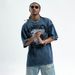 American Street Style 250G Washed Vintage Printed Short Sleeve T-Shirt Unisex Pure Cotton Loose Fit_viptrois.com