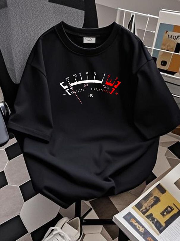 NEW LIMITED DB Level Decibel Vu Stereo Studio Recording Volume Speaker T-Shirt Top For Everyday Wear Homme Breathable Fashion Streetwear Unisex_viptrois.com