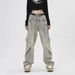 FUIV Casual Pants Men's Spring And Autumn American Washed Yellow Mud High-End Straight Wide Leg Jeans_viptrois.com