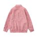American Street Style Motorcycle Wind Lapel PU Leather For Men Pink High-End Vibe Loose Casual Couple Jacket_viptrois.com