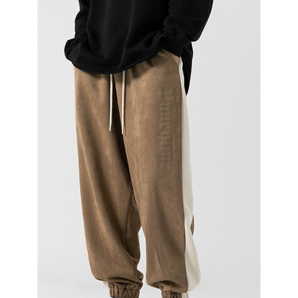 Monochrome Man- Custom Suede Casual Men, Loose Fit, Gothic Print, American Style, Jogger Pants For Autumn_viptrois.com