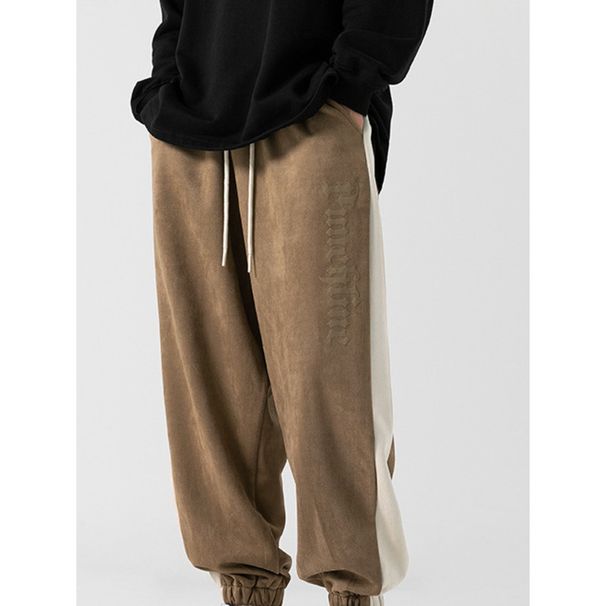 Monochrome Man- Custom Suede Casual Men, Loose Fit, Gothic Print, American Style, Jogger Pants For Autumn_viptrois.com
