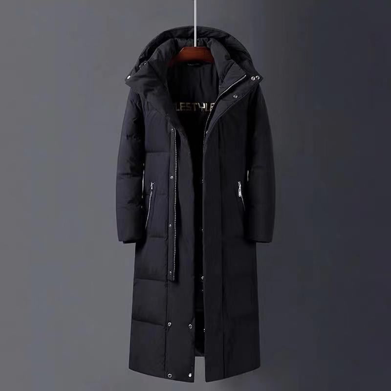 Knee-length Men's Down Jacket Winter New Thickened Warm Fashion Trendy Jacket_viptrois.com