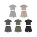 Men's Clothing Summer European Size Retro Distressed Short Sleeve Printed Logo Large Size T Shirt Men's T Shirt Short Pants Suit Men_viptrois.com