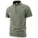 Men's High Elasticity Quick Drying Half Zip Short Sleeve T-Shirt Professional Running Fitness Casual Sports Wear New Style_viptrois.com
