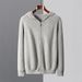 Pure Spring And Autumn New Men's 100% Pure Wool Jacket Hooded Thickened Sweater Business Casual Zipper Knitted Cardigan_viptrois.com