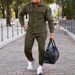 Men's Clothing Men's Fleece Button-Up Jacket & Pants Set - Winter Casual Two-Piece Outfit With Multiple Pockets, Streetwear, Solid Colors_viptrois.com