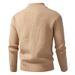 Men's Stand Collar Cardigan Sweater, Thick Knit Pullover With Button Front, Modal-Spandex Blend, Casual & Sporty Style, Grey/Black/Tan/Khaki/Brown_viptrois.com