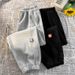 Men's Clothing Sweatpants Spring Harajuku Sports Leggings Pants Trendy Brand Ins Handsome Straight Leg Nine Point Pants_viptrois.com