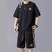 Men's Clothing Sports Suit Men's Summer Ice Silk Quick Drying Short Sleeved T Shirt Light Breathable Large Size Casual Shorts_viptrois.com