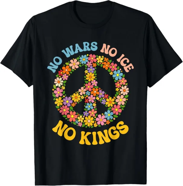 Wars ICE No Kings T-Shirt - Peace Sign Activism Social Justice Graphic Tee Shirt_viptrois.com