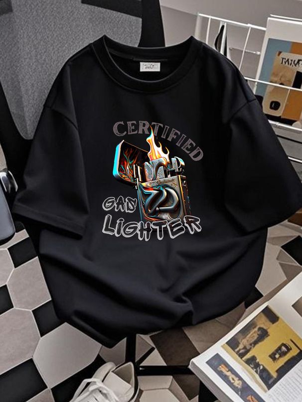 Certified Gas Lighter Trending Humor T Shirt Designer Clothes Versatile Soft Unisex Homme Breathable Summer Top For Everyday Wear Streetwear_viptrois.com