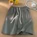 Men's Clothing White Shorts Summer Thin Pants Men's Loose High Waist Ice Silk Wide Leg Shorts Slim Drape Casual Shorts_viptrois.com