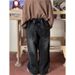 24 Spring New Small And Medium Sized Children's Boys Korean Children's Clothing Sand Washed Old Soft Hole Black Loose Jeans Trousers_viptrois.com