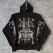Men's Clothing Fashion Trend High Street Personality Design Printing Casual Versatile Loose Hooded Sweatshirt_viptrois.com