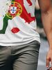 T-shirt Uomo Cotone Stampa Totale Girocollo Base Bianca Stampa Rosso Verde Elastica Traspirante Resistente Sportivo Casual Vestibilità Regolare_viptrois.com