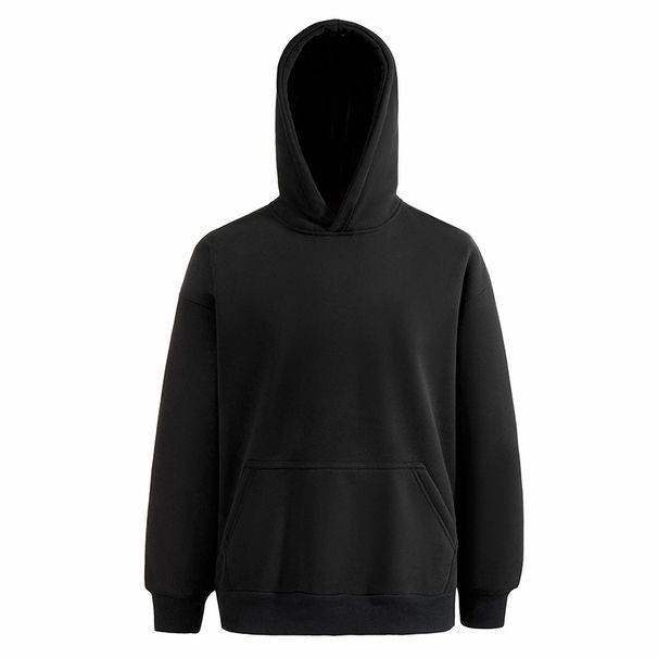 Men's Heavyweight Cotton Hooded Sweatshirt - Comfortable Pullover With Adjustable Drawstring & Relaxed Fit For Casual Streetwear_viptrois.com
