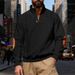 Cross-border American Autumn And Winter Heavy Loose Texture Jacquard Men's Retro Contrasting Stand-up Collar Casual Sweatshirt In Stock_viptrois.com